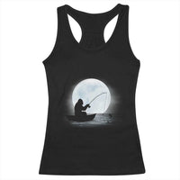 Funny Fisherman Gift Racerback Tank Top Bigfoot Fishing - Wonder Print Shop