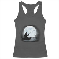 Funny Fisherman Gift Racerback Tank Top Bigfoot Fishing - Wonder Print Shop