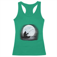 Funny Fisherman Gift Racerback Tank Top Bigfoot Fishing - Wonder Print Shop