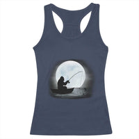Funny Fisherman Gift Racerback Tank Top Bigfoot Fishing - Wonder Print Shop