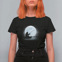 Funny Fisherman Gift T Shirt For Women Bigfoot Fishing - Wonder Print Shop