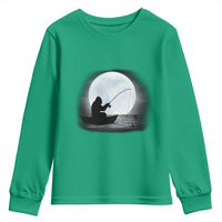 Funny Fisherman Gift Youth Sweatshirt Bigfoot Fishing - Wonder Print Shop