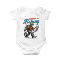 Id Rather Be Fishing Baby Onesie Funny Bigfoot Fishing - Wonder Print Shop