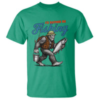 Id Rather Be Fishing T Shirt Funny Bigfoot Fishing - Wonder Print Shop