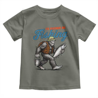 Id Rather Be Fishing Toddler T Shirt Funny Bigfoot Fishing - Wonder Print Shop