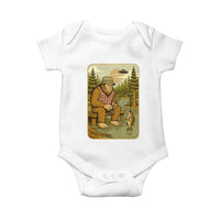 Funny Bigfoot Alien Baby Onesie Fishing Lover Gift - Wonder Print Shop