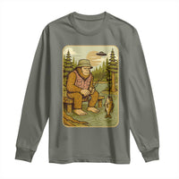Funny Bigfoot Alien Long Sleeve Shirt Fishing Lover Gift - Wonder Print Shop