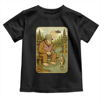 Funny Bigfoot Alien Toddler T Shirt Fishing Lover Gift - Wonder Print Shop