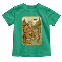 Funny Bigfoot Alien Toddler T Shirt Fishing Lover Gift - Wonder Print Shop