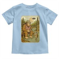 Funny Bigfoot Alien Toddler T Shirt Fishing Lover Gift - Wonder Print Shop