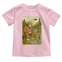 Funny Bigfoot Alien Toddler T Shirt Fishing Lover Gift - Wonder Print Shop