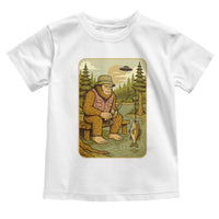 Funny Bigfoot Alien Toddler T Shirt Fishing Lover Gift - Wonder Print Shop