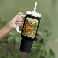 Funny Bigfoot Alien Tumbler With Handle Fishing Lover Gift