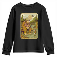 Funny Bigfoot Alien Youth Sweatshirt Fishing Lover Gift - Wonder Print Shop