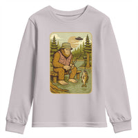 Funny Bigfoot Alien Youth Sweatshirt Fishing Lover Gift - Wonder Print Shop