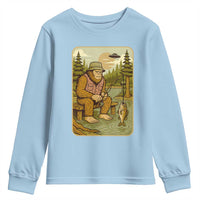 Funny Bigfoot Alien Youth Sweatshirt Fishing Lover Gift - Wonder Print Shop