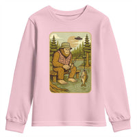 Funny Bigfoot Alien Youth Sweatshirt Fishing Lover Gift - Wonder Print Shop