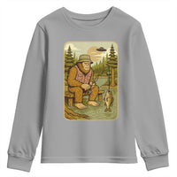 Funny Bigfoot Alien Youth Sweatshirt Fishing Lover Gift - Wonder Print Shop