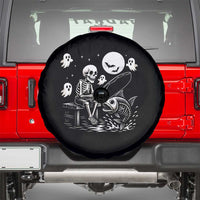 Halloween Skeleton Fishing Spare Tire Cover Funny Fisherman Gift - Wonder Print Shop