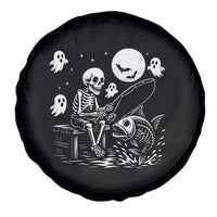Halloween Skeleton Fishing Spare Tire Cover Funny Fisherman Gift - Wonder Print Shop