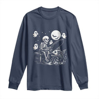 Halloween Skeleton Fishing Long Sleeve Shirt Funny Fisherman Gift - Wonder Print Shop