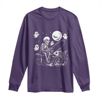 Halloween Skeleton Fishing Long Sleeve Shirt Funny Fisherman Gift - Wonder Print Shop