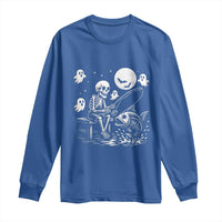 Halloween Skeleton Fishing Long Sleeve Shirt Funny Fisherman Gift - Wonder Print Shop
