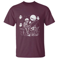 Halloween Skeleton Fishing T Shirt Funny Fisherman Gift - Wonder Print Shop