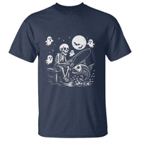 Halloween Skeleton Fishing T Shirt Funny Fisherman Gift - Wonder Print Shop