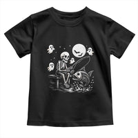 Halloween Skeleton Fishing Toddler T Shirt Funny Fisherman Gift - Wonder Print Shop
