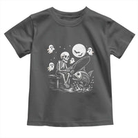 Halloween Skeleton Fishing Toddler T Shirt Funny Fisherman Gift - Wonder Print Shop