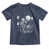 Halloween Skeleton Fishing Toddler T Shirt Funny Fisherman Gift - Wonder Print Shop