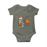 Halloween Fishing Lover Baby Onesie Skeleton Humor Gift - Wonder Print Shop