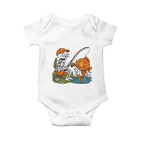 Halloween Fishing Lover Baby Onesie Skeleton Humor Gift - Wonder Print Shop