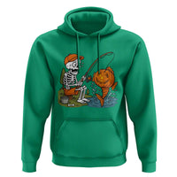 Halloween Fishing Lover Hoodie Skeleton Humor Gift - Wonder Print Shop