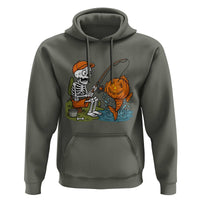 Halloween Fishing Lover Hoodie Skeleton Humor Gift - Wonder Print Shop