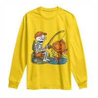Halloween Fishing Lover Long Sleeve Shirt Skeleton Humor Gift - Wonder Print Shop