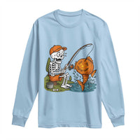 Halloween Fishing Lover Long Sleeve Shirt Skeleton Humor Gift - Wonder Print Shop