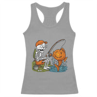 Halloween Fishing Lover Racerback Tank Top Skeleton Humor Gift - Wonder Print Shop