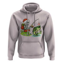 Christmas Skeleton Fishing Hoodie Funny Holiday Gift - Wonder Print Shop