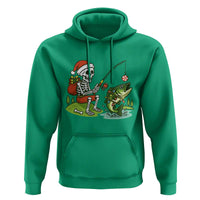 Christmas Skeleton Fishing Hoodie Funny Holiday Gift - Wonder Print Shop