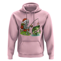 Christmas Skeleton Fishing Hoodie Funny Holiday Gift - Wonder Print Shop