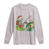 Christmas Skeleton Fishing Long Sleeve Shirt Funny Holiday Gift - Wonder Print Shop