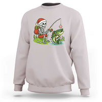Christmas Skeleton Fishing Sweatshirt Funny Holiday Gift - Wonder Print Shop