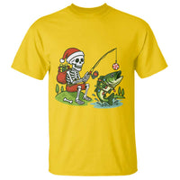Christmas Skeleton Fishing T Shirt Funny Holiday Gift - Wonder Print Shop
