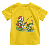 Christmas Skeleton Fishing Toddler T Shirt Funny Holiday Gift - Wonder Print Shop