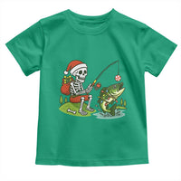 Christmas Skeleton Fishing Toddler T Shirt Funny Holiday Gift - Wonder Print Shop