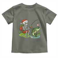 Christmas Skeleton Fishing Toddler T Shirt Funny Holiday Gift - Wonder Print Shop