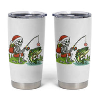 Christmas Skeleton Fishing Tumbler Cup Funny Holiday Gift