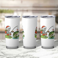 Christmas Skeleton Fishing Tumbler Cup Funny Holiday Gift